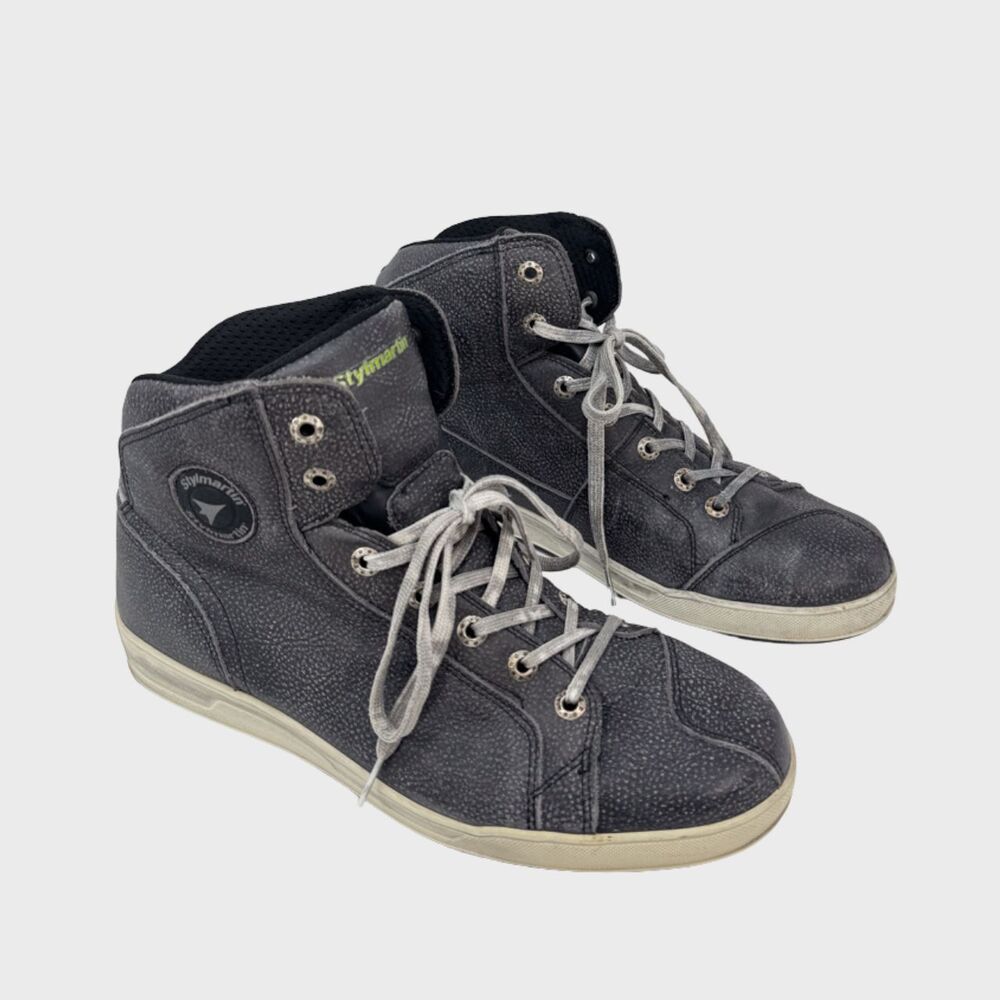 Stylmartin Sunset Evo Mens Shoes Gray Leather Motorcycle Sneakers Riding US 11.5